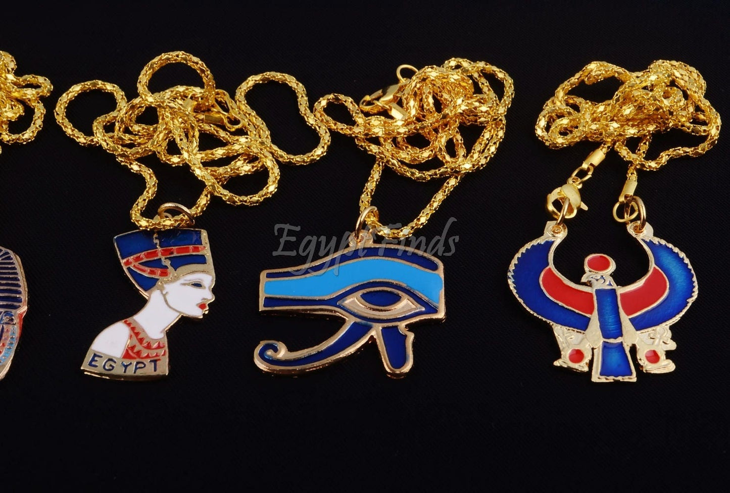 Lot 9 Egyptian Tut Eye Of horus Nefertiti Isis Cleopatra Cobra & Horus Necklaces tutankhamun necklace Cleopatra Necklace Nefertiti Necklace