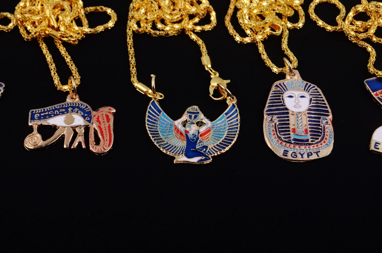 Lot 9 Egyptian Tut Eye Of horus Nefertiti Isis Cleopatra Cobra & Horus Necklaces tutankhamun necklace Cleopatra Necklace Nefertiti Necklace
