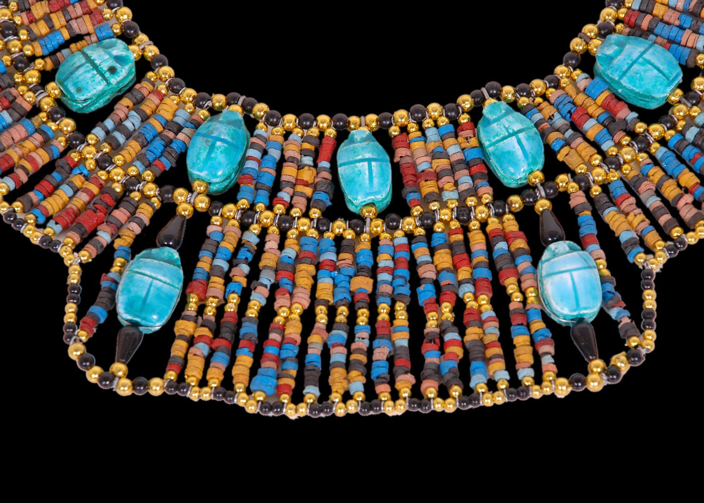 Beautiful Egyptian Hand Made 13 Scarabs Mummy bead Cleopatra Collar Necklace scarab Collar Egyptian Jewelry beaded Collar Khepri Necklace
