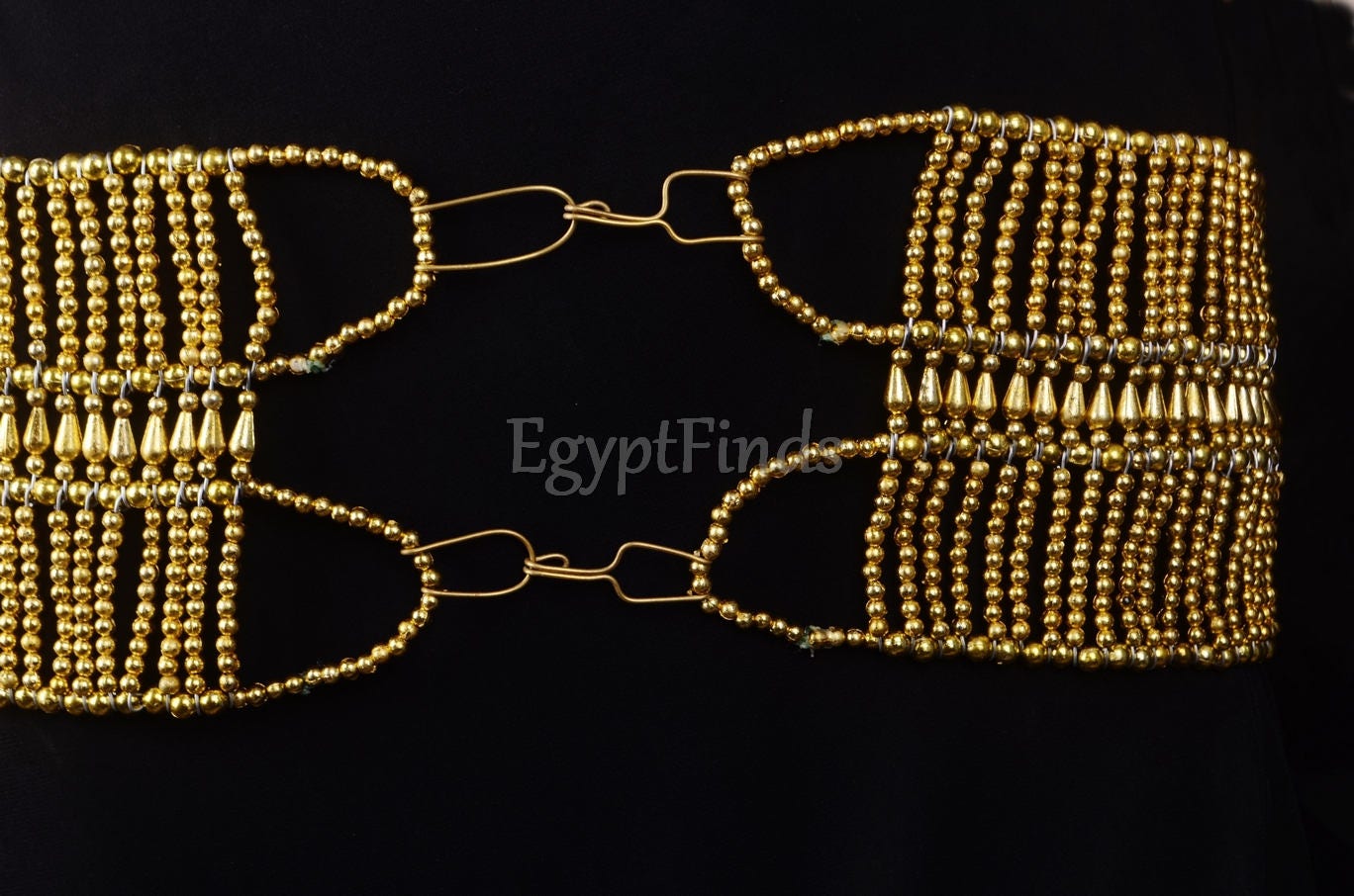 Beautiful Egyptian Golden Scarab beaded Cleopatra Belt