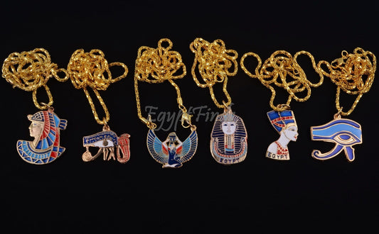 Lot 6 Egyptian Tut Eye Of horus Nefertiti Isis Cleopatra Cobra Necklaces Tutankhamun necklace Cleopatra Necklace Nefertiti Necklace
