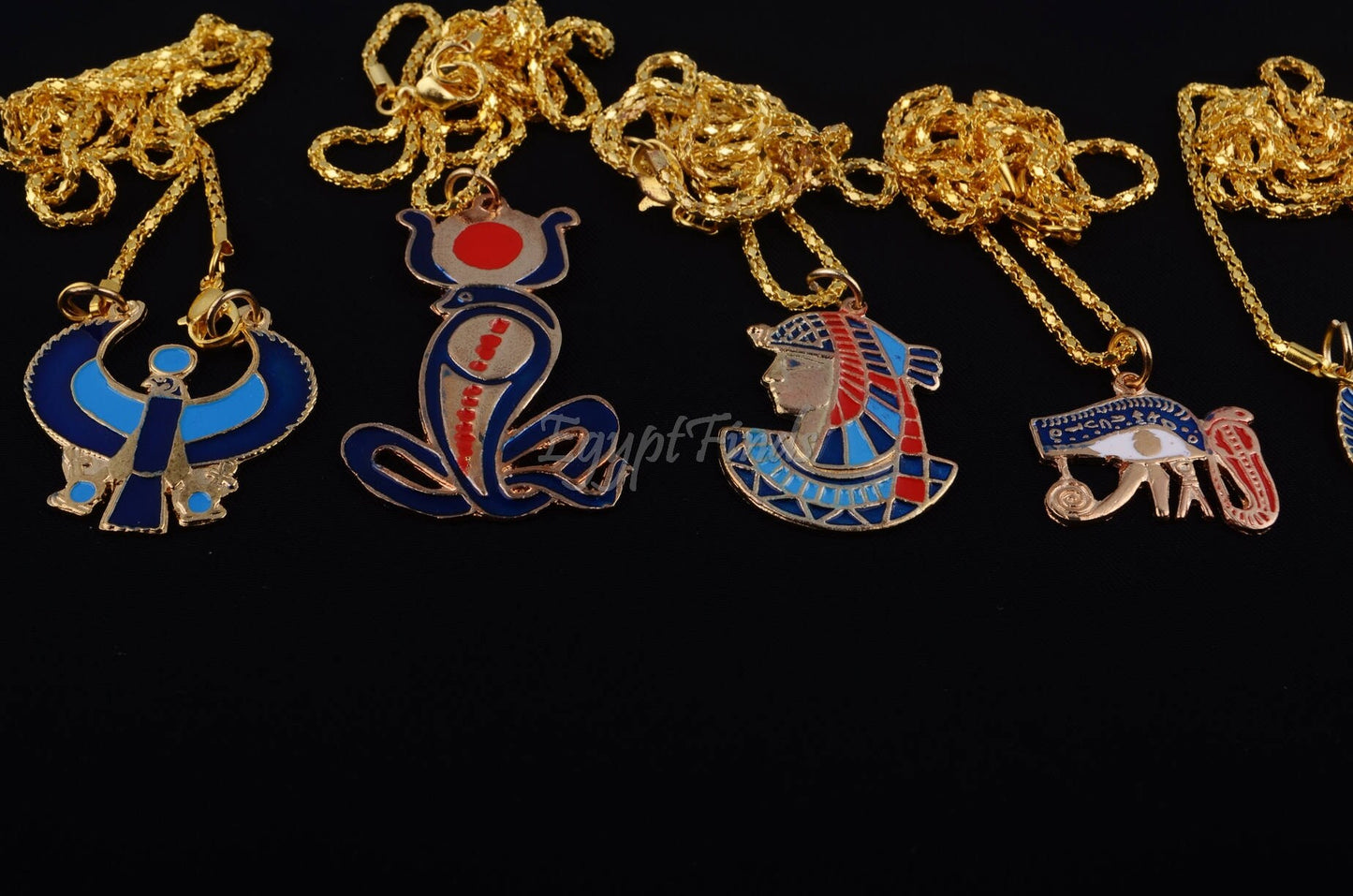 Lot 9 Egyptian Tut Eye Of horus Nefertiti Isis Cleopatra Cobra & Horus Necklaces tutankhamun necklace Cleopatra Necklace Nefertiti Necklace