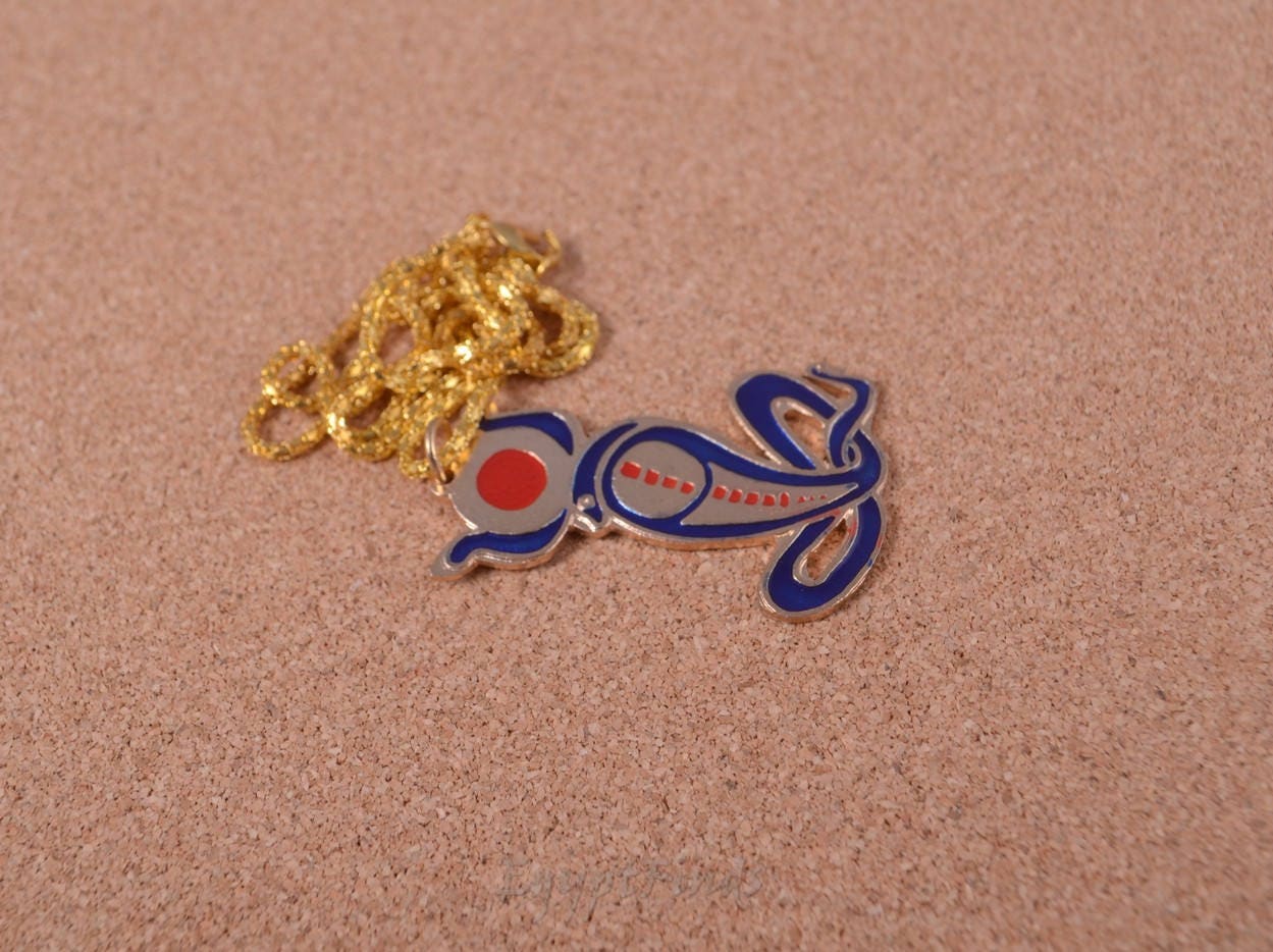Egyptian Brass Cobra Wadjet Uraeus Enameled Necklace Meretseger Necklace Meretseger Pendant Meretseger Cobra Pendant Meretseger Jewelry