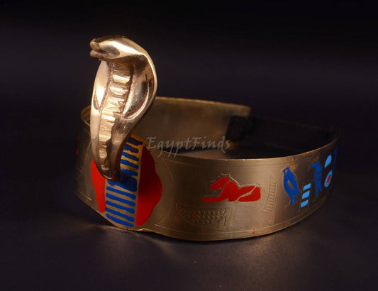 Egyptian Queen Cleopatra Cobra Brass Crown Headband Halloween Costume Pharoah crown