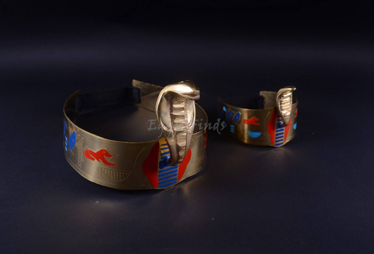 Egyptian Brass Cobra Crown Headband & Armband Halloween Costume