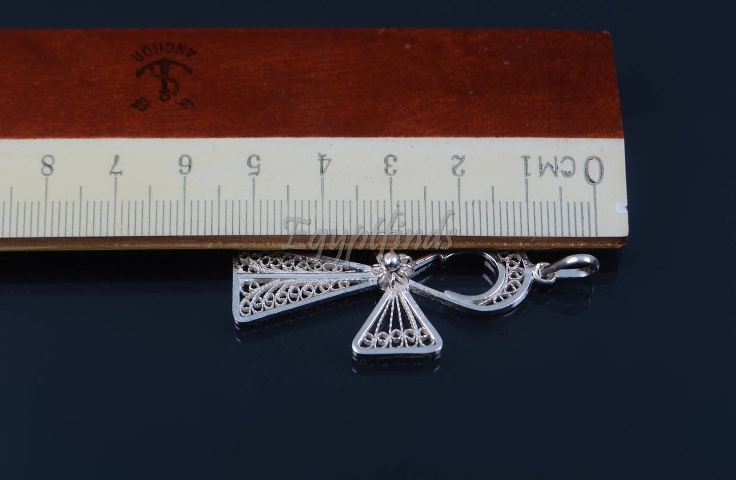 Shiny Large Egyptian Filigree Solid Sterling Silver Life Key Ankh Pendant US EXPRESS SHipping