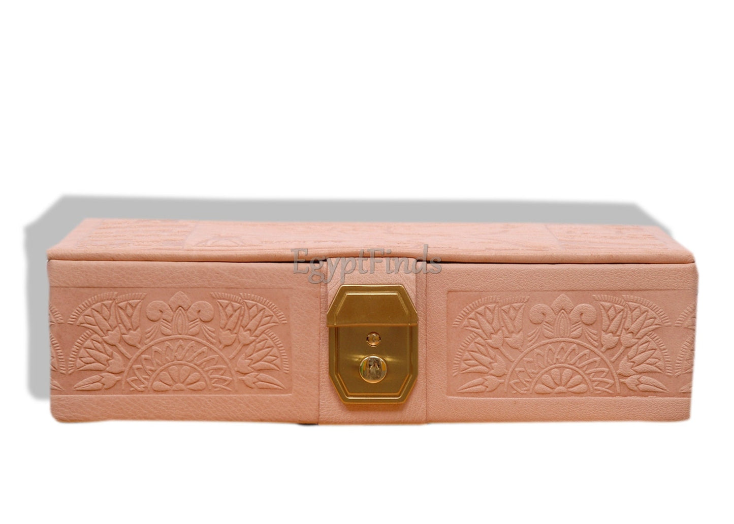 Huge Egyptian Genuine Leather Jewelry Box Horus Offering