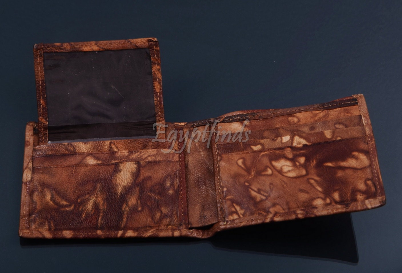 Egyptian Genuine Leather Sobek Crocodile Hathor & Ptah Wallet