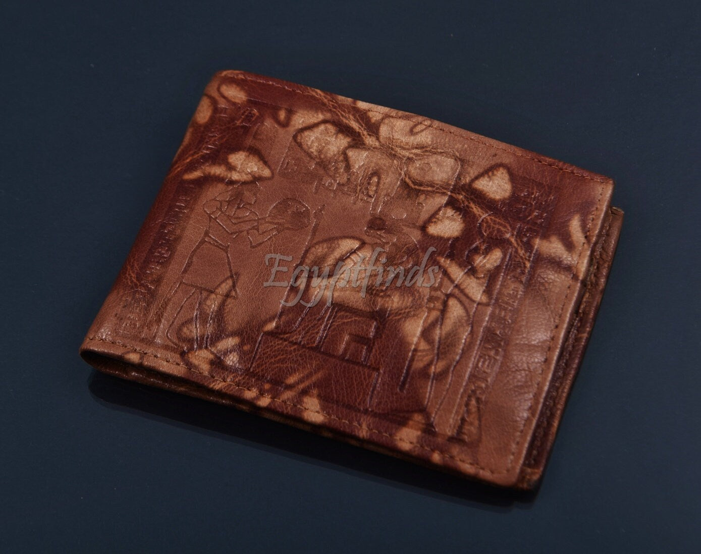 Egyptian Genuine Leather Sobek Crocodile Hathor & Ptah Wallet