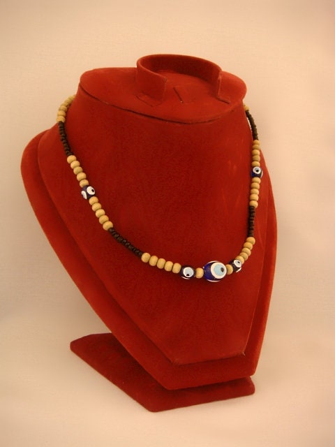 Egyptian Tribal Islamic evil eye beaded choker necklace and bracelet