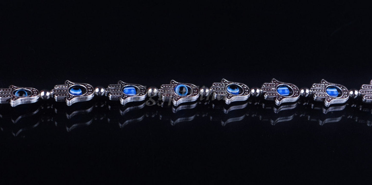 Egyptian Tribal Spiritual Evil Eye And Hamsa Charm Bracelet