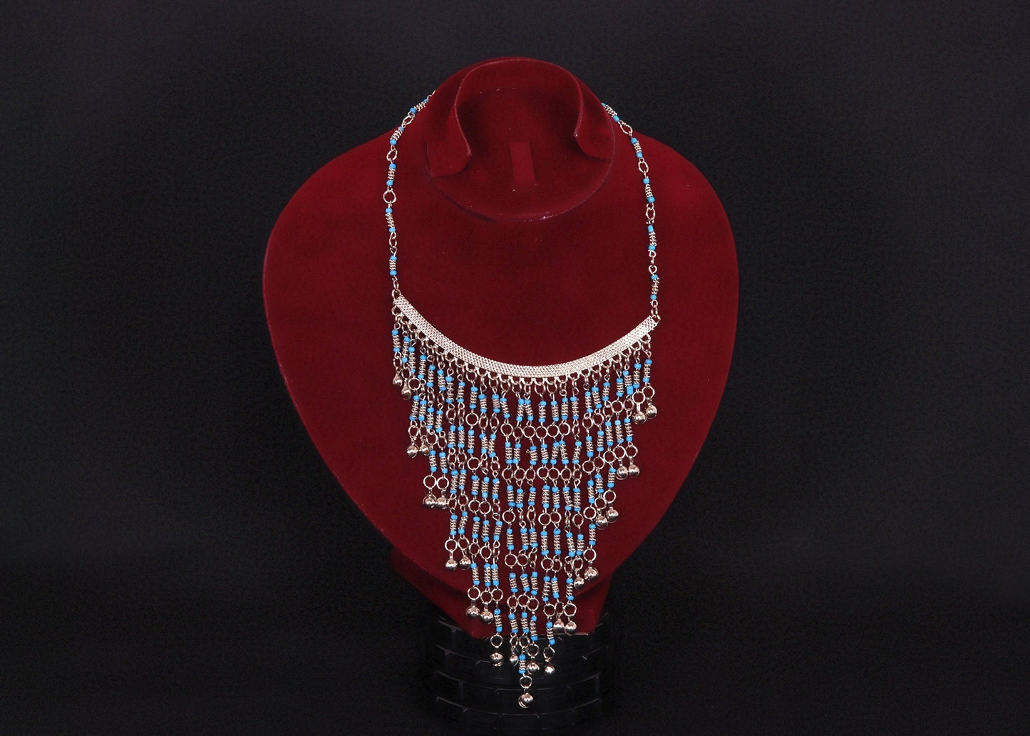 Egyptian Belly Dance lovely tribal Half Moon turquoise necklace
