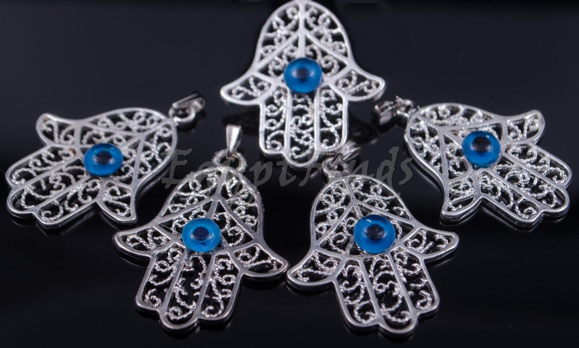 lot of 5 Egyptian Tribal Spiritual Evil Eye And Hamsa Charm