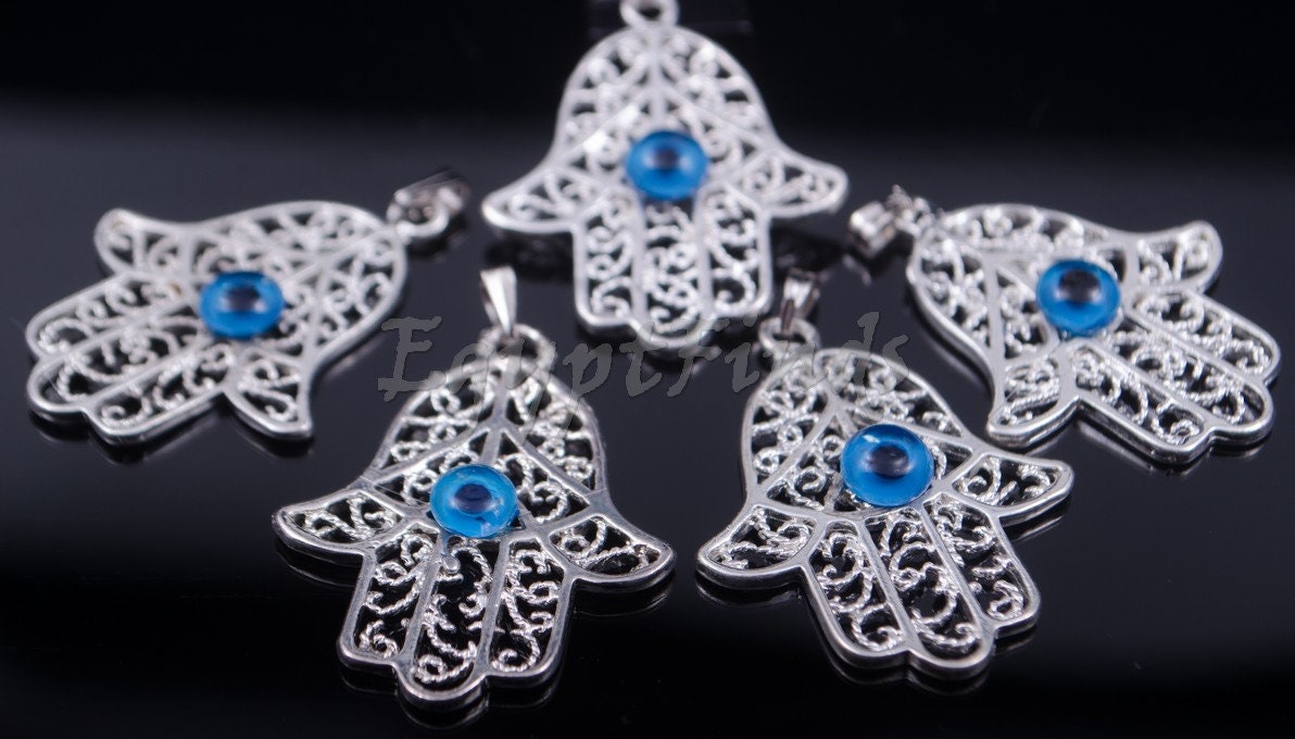 lot of 5 Egyptian Tribal Spiritual Evil Eye And Hamsa Charm