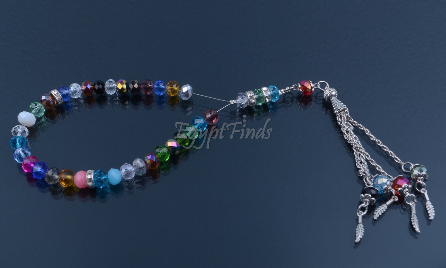 Islamic Salah MultiColored Crystal Prayer Beads 33 Misbaha Tasbih Sibha Masbaha