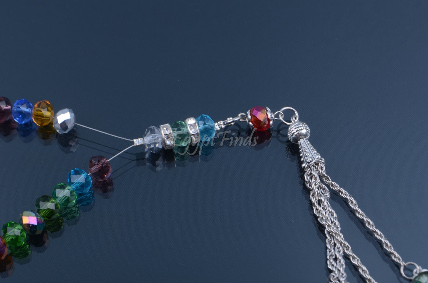 Islamic Salah MultiColored Crystal Prayer Beads 33 Misbaha Tasbih Sibha Masbaha