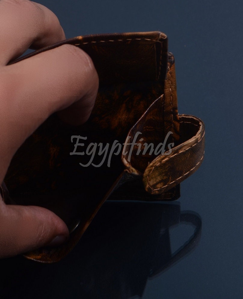LRG Egyptian Genuine Leather Wallet With Hieroglyphics Sale