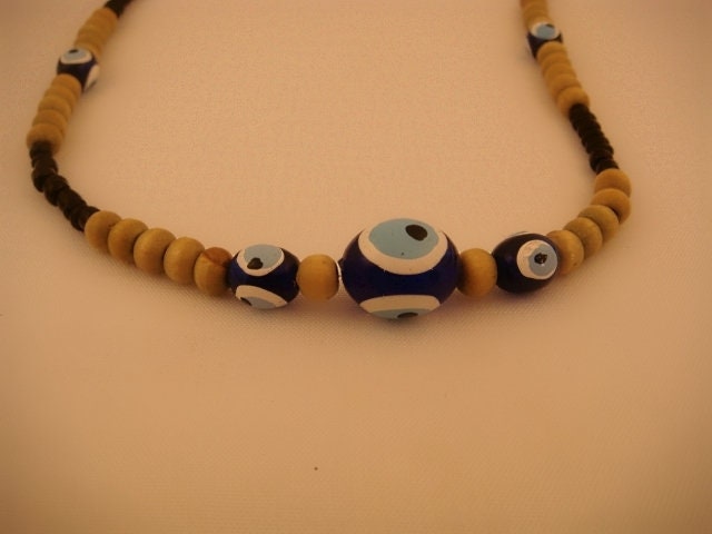 Egyptian Tribal Islamic evil eye beaded choker necklace and bracelet