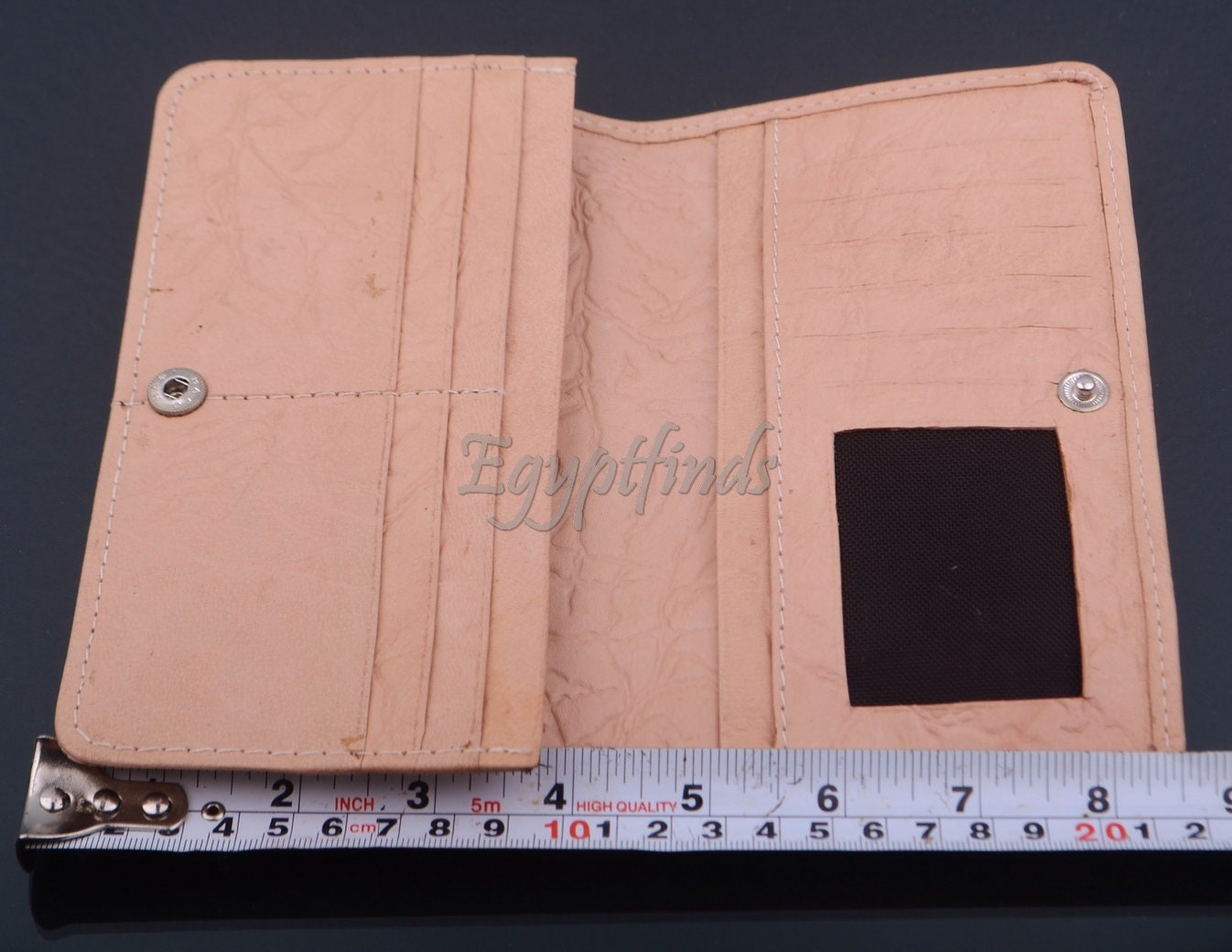 Egyptian Hand Made Genuine Leather Ankh Life Key Women's Wallet Purse