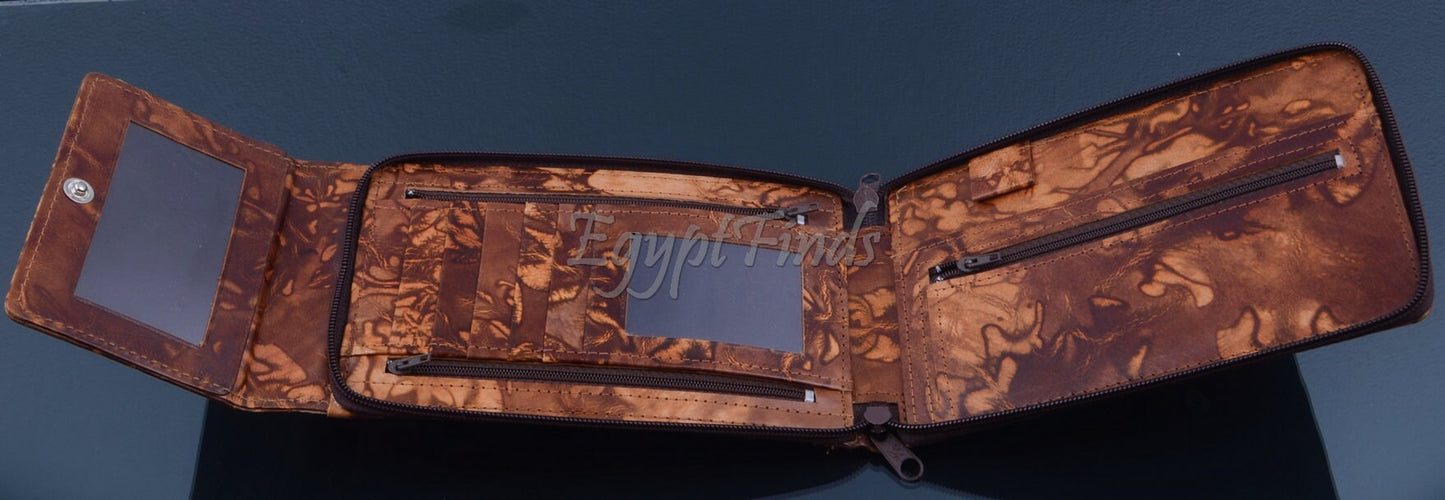 Egyptian Hand Made Genuine Leather Osiris iphone Mobile Smart Phone Case Purse Body Cross Bag