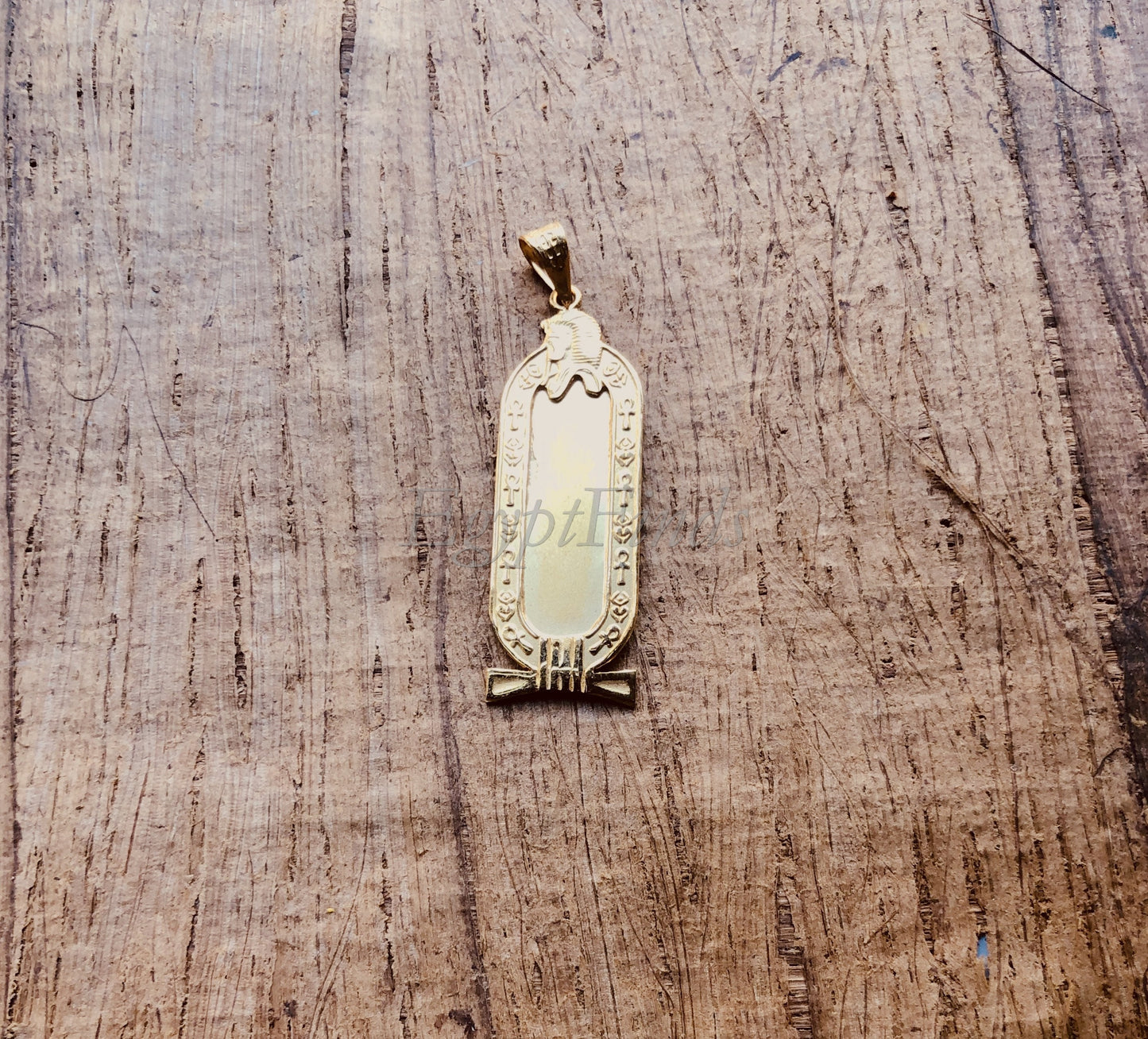 Egyptian Customized Name Tutankhamen Cartouche Personalized 18K Gold Cartouche Pendant Necklace WORLD WIDE Express Shipping