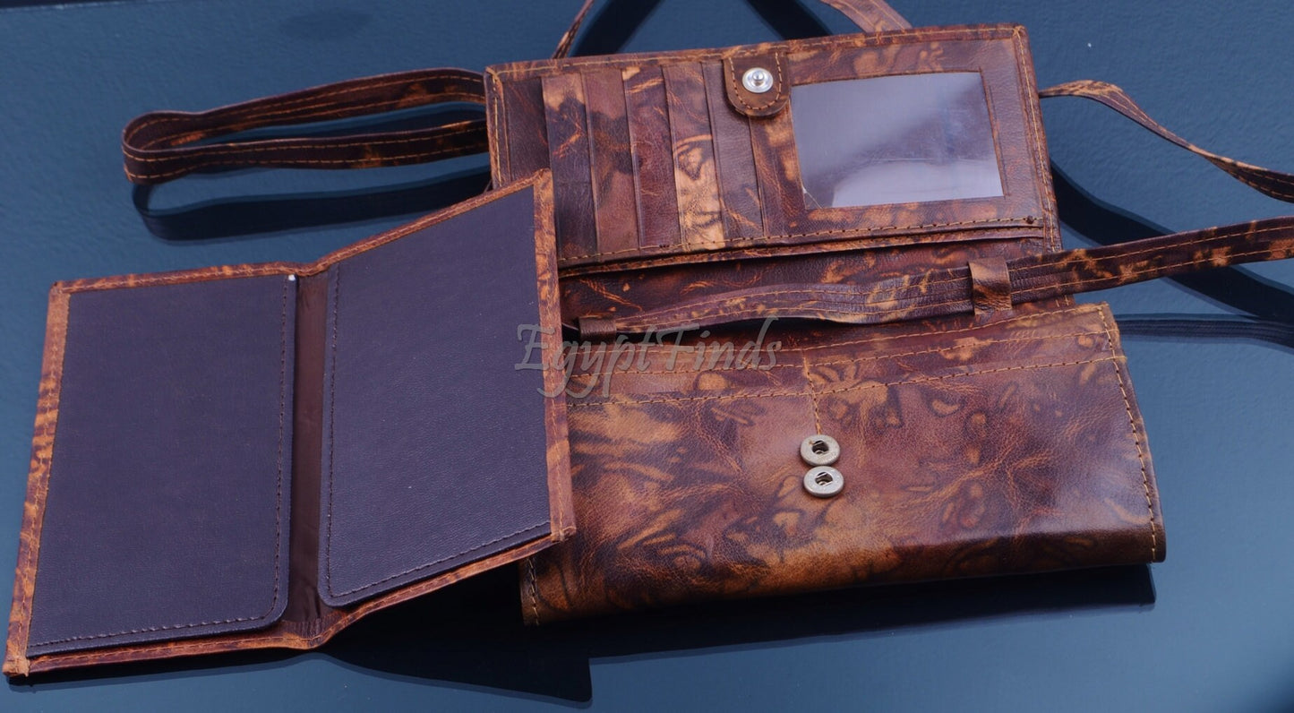 Egyptian HandMade Genuine Leather Life Key Cross Body Women's Purse