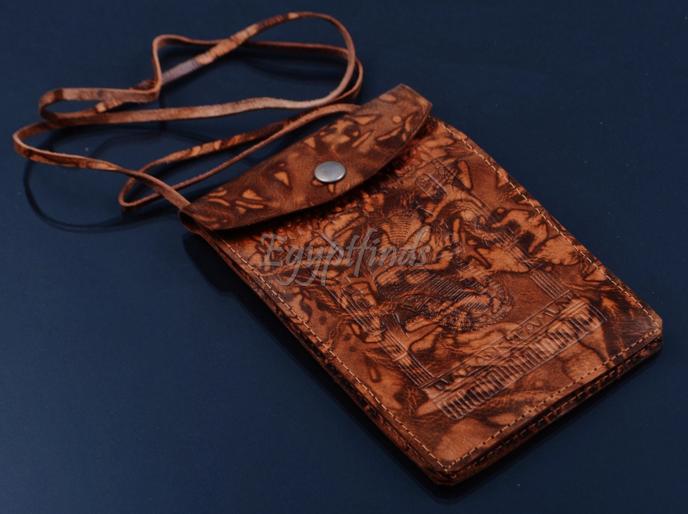 Egyptian Genuine Leather king Tut Passport Wallet Holder
