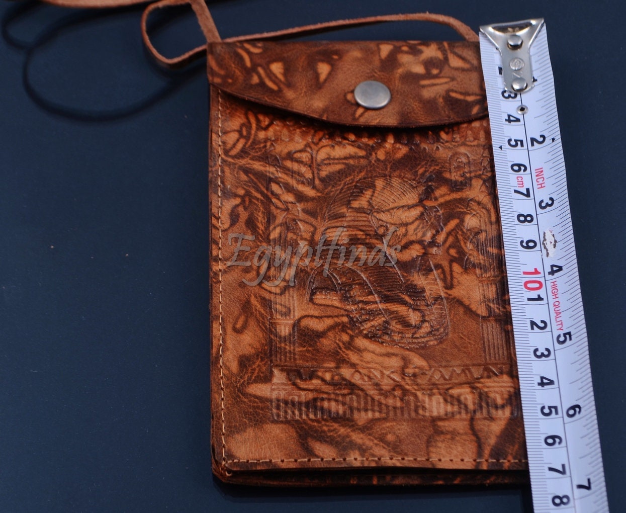Egyptian Genuine Leather king Tut Passport Wallet Holder