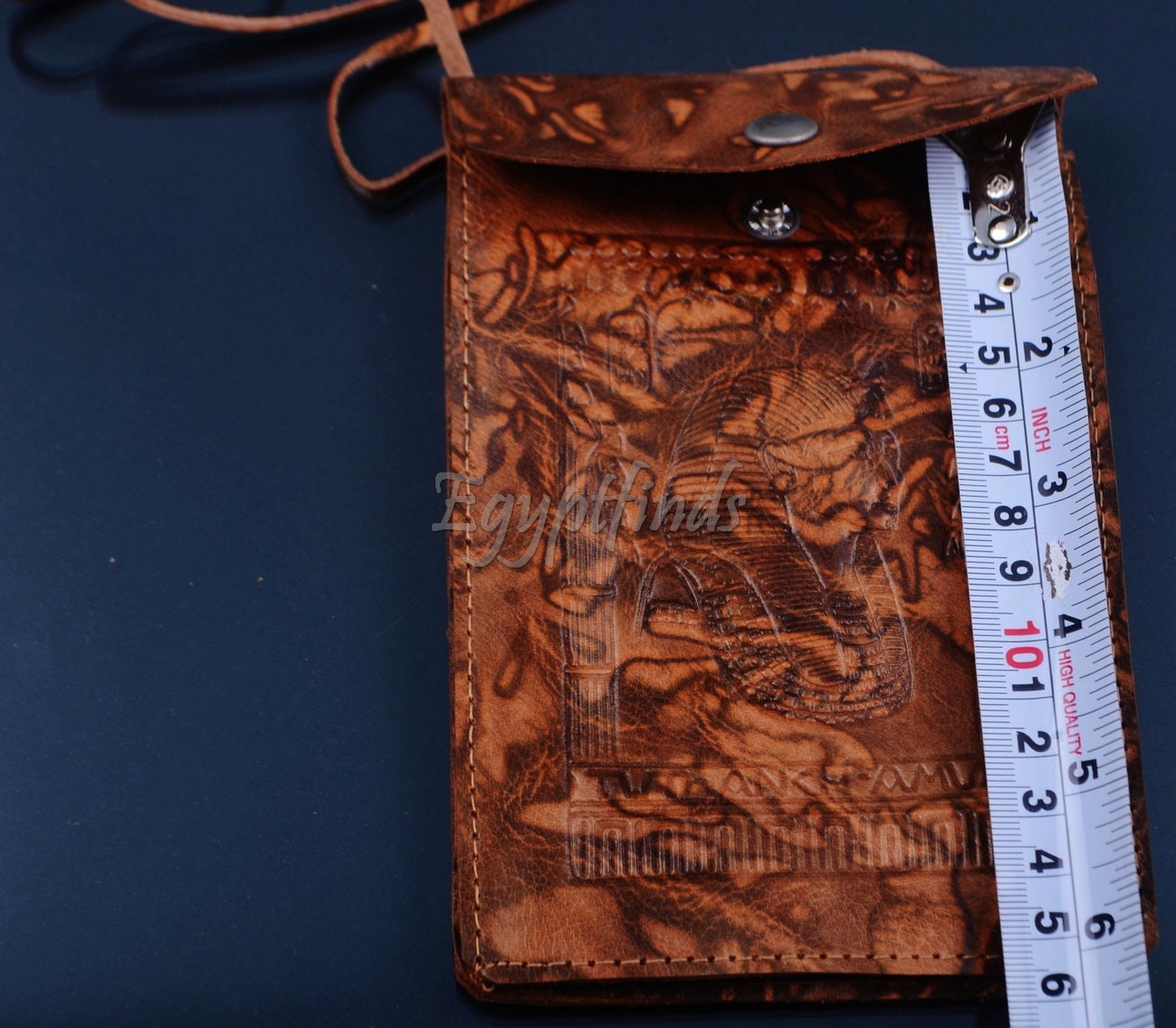 Egyptian Genuine Leather king Tut Passport Wallet Holder