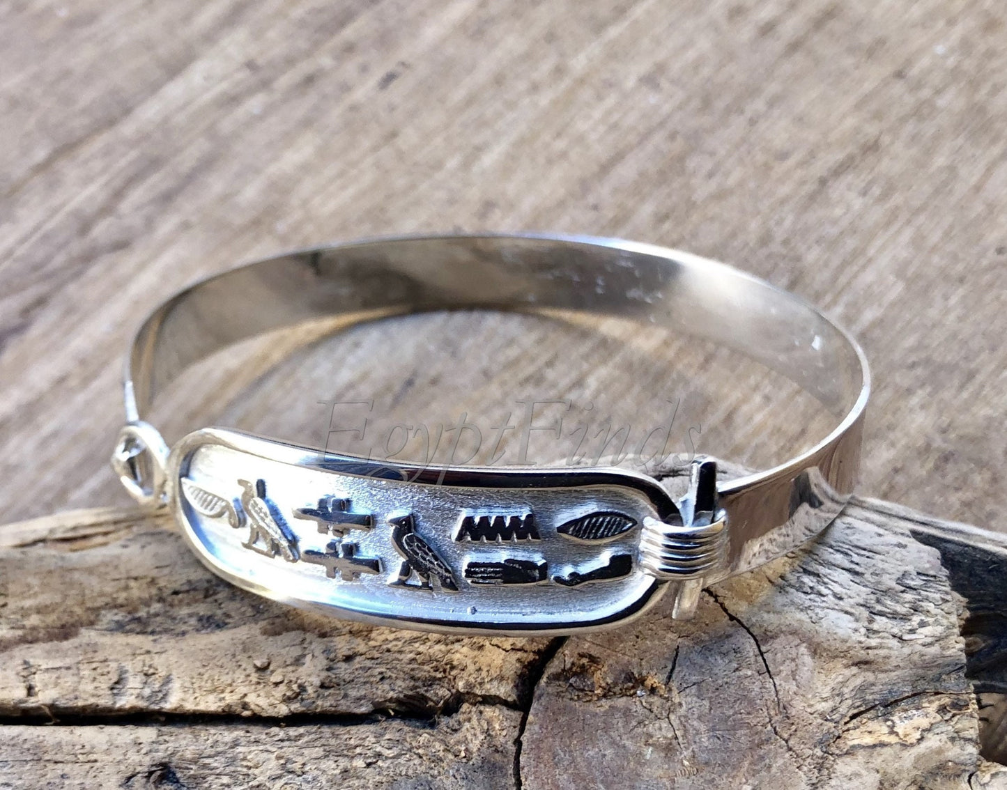 Egyptian Wide Personalized Handmade Solid Silver Cartouche Bracelet , PUT YOUR NAME Up to 10 Characters