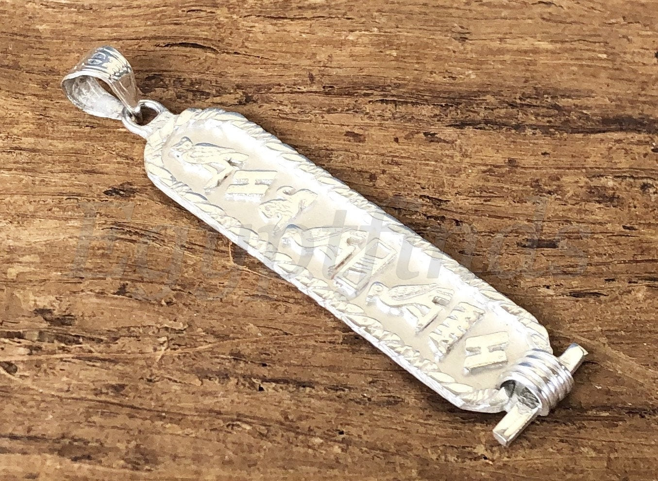 Egyptian Handmade Personalized Sterling Silver Cartouche , Put Your Name Cartouche 10 characters,WORLD WIDE Express Shipping