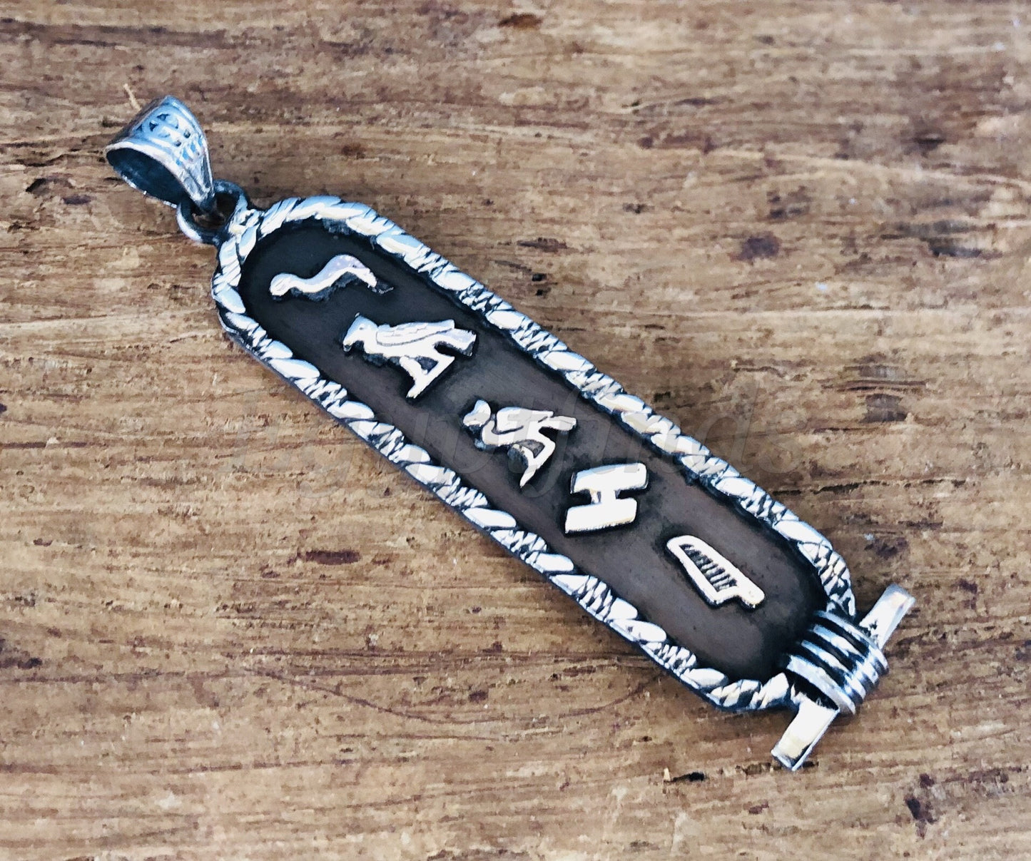 Egyptian Handmade Personalized Sterling Silver Cartouche , Put Your Name Cartouche 10 characters,WORLD WIDE Express Shipping