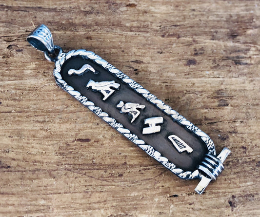 Egyptian Handmade Personalized Sterling Silver Cartouche , Put Your Name Cartouche 10 characters,WORLD WIDE Express Shipping