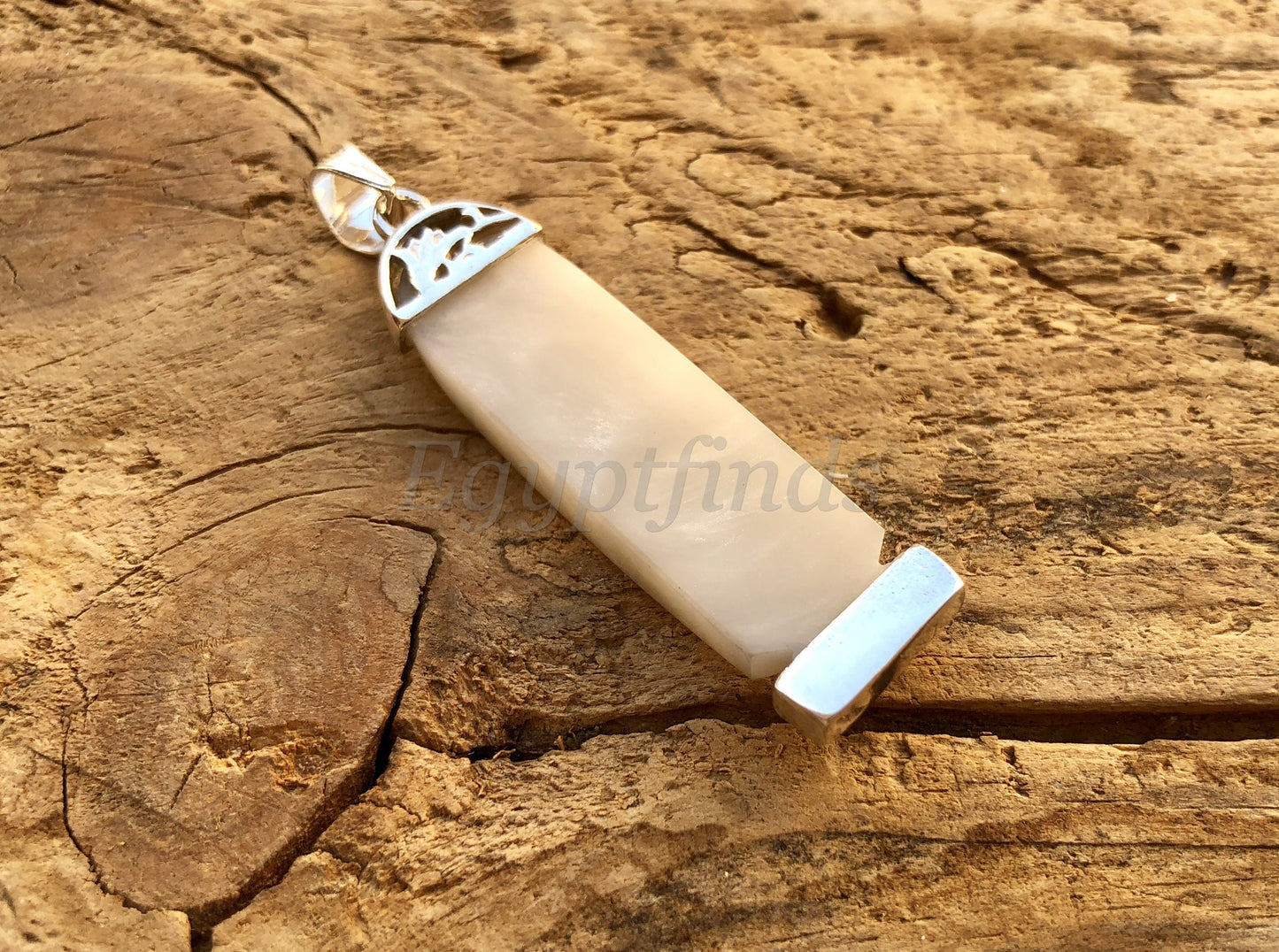 Egyptian Customized Name Personalized White Sterling Silver Cartouche Pendant Up to 9 Characters