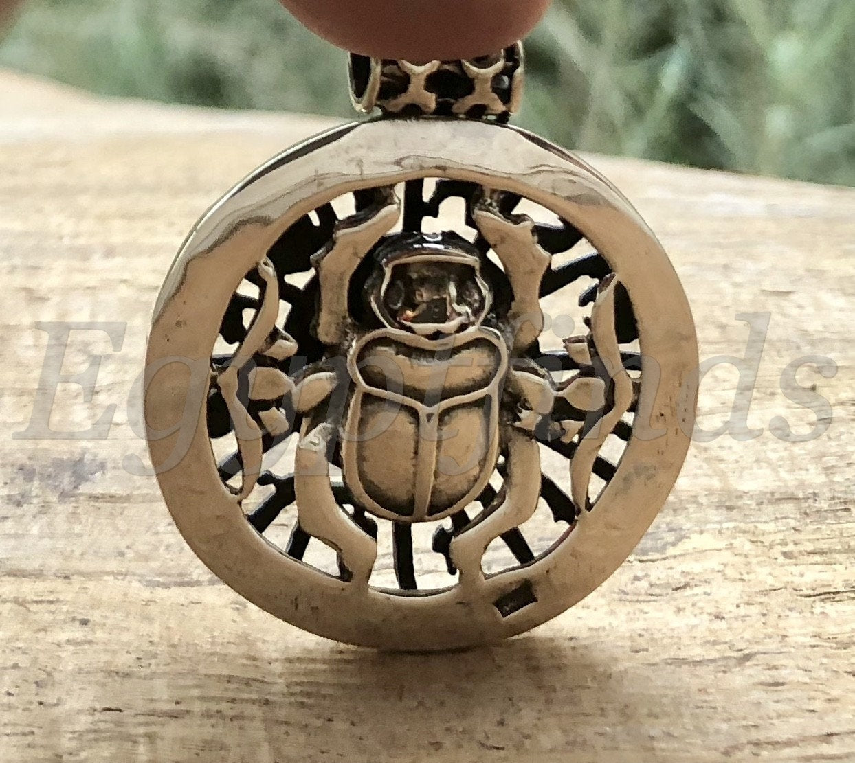 Egyptian Personalized Eye Sun Ra Circle Scarab Sterling Silver Cartouche Name Pendant Charm