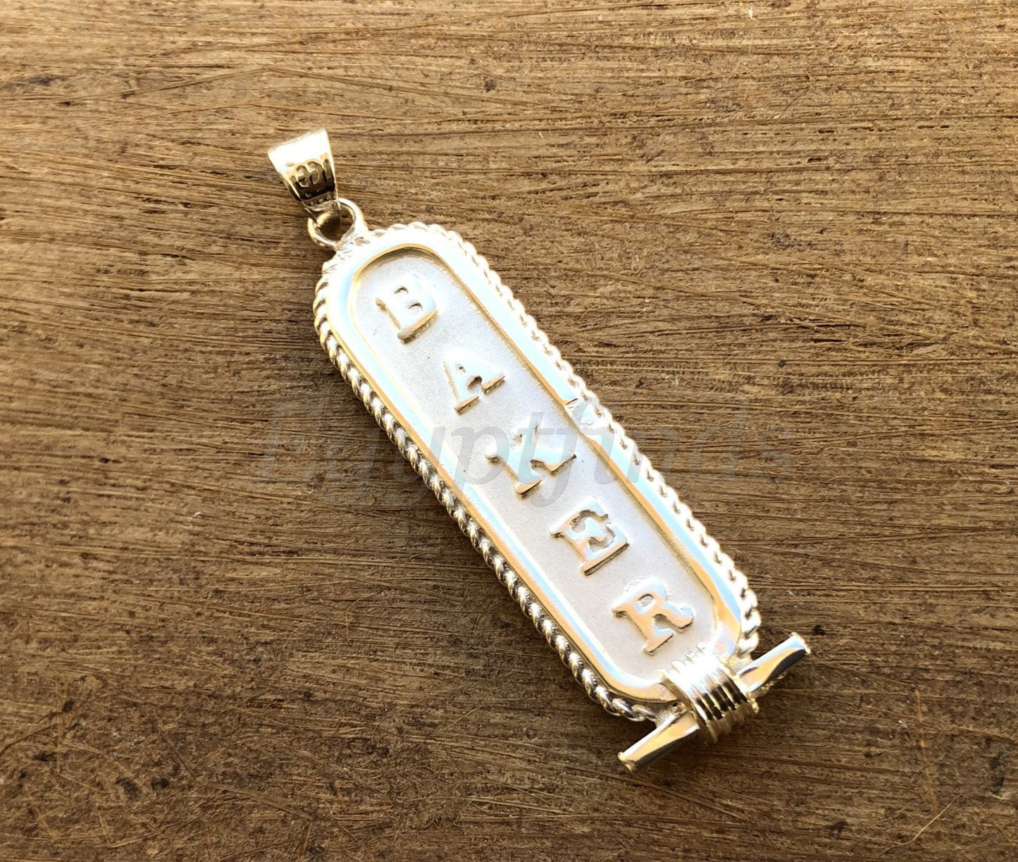 Egyptian Framed Sterling Silver Cartouche Name Pendant , Customize Your Own Cartouche Name
