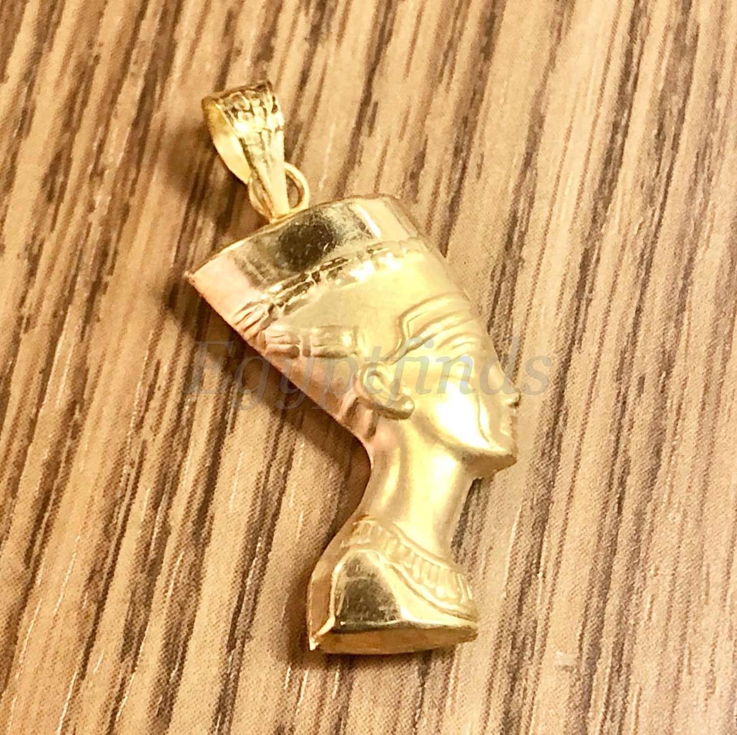 Solid Gold Queen Nefertiti Charm Pendant 18k Solid Gold Nefertiti Double sided Nefertiti Pendant, Nefertiti Charm, Egyptian Gold Jewelry