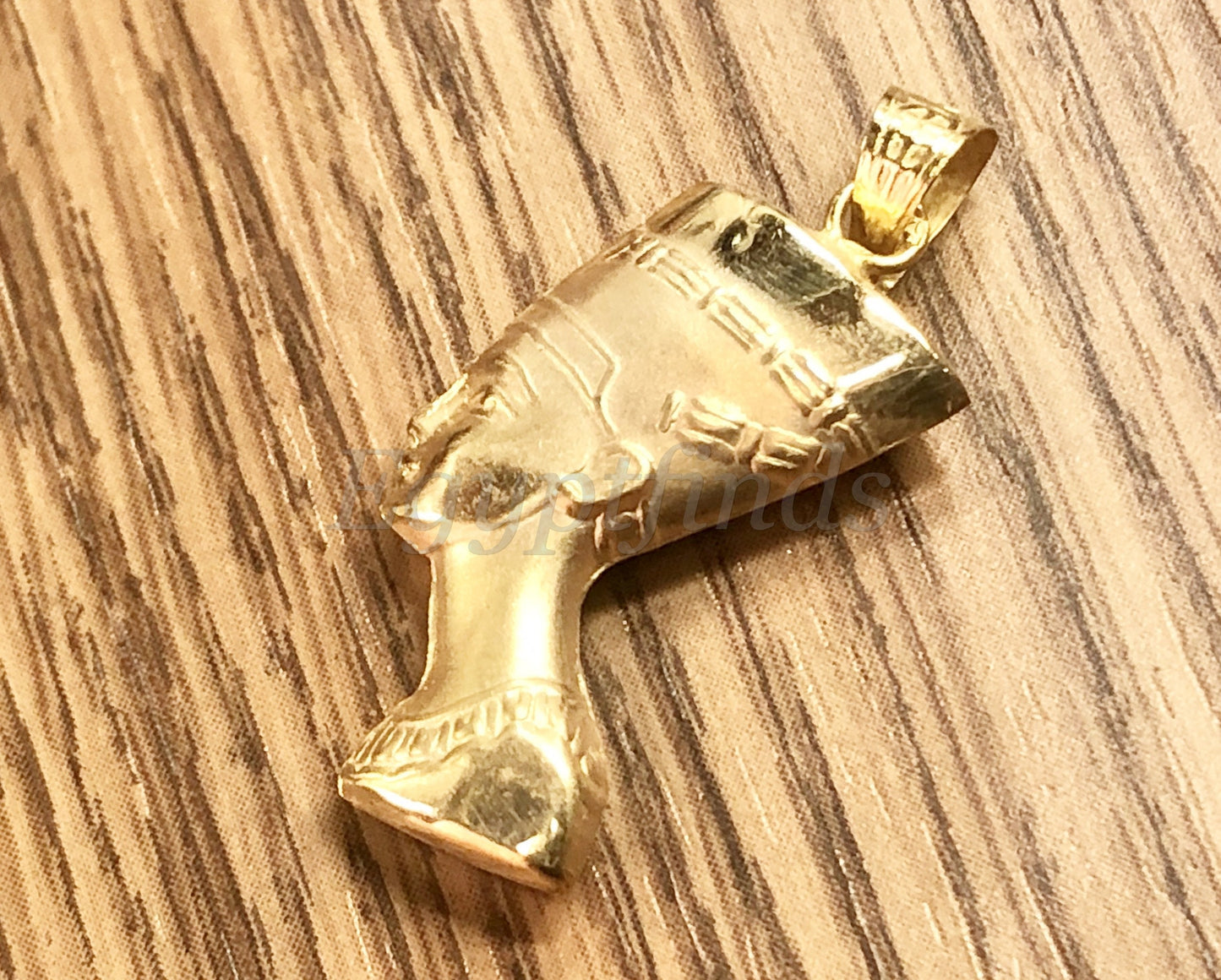 Solid Gold Queen Nefertiti Charm Pendant 18k Solid Gold Nefertiti Double sided Nefertiti Pendant, Nefertiti Charm, Egyptian Gold Jewelry