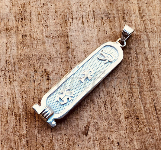 Egyptian Sterling silver Customized Cartouche Pendant Personalized Charm In Hieroglyphics or Arabic Or English