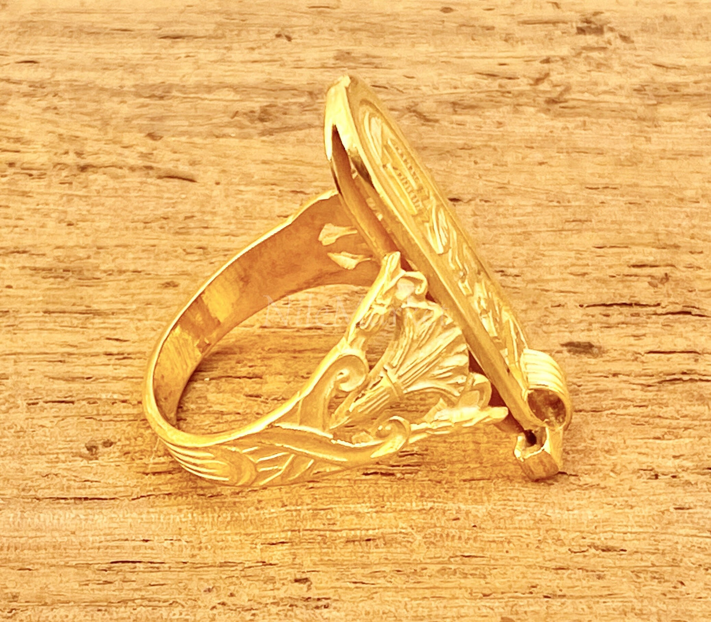 Egyptian Personalized Customized 18k Solid Gold Cartouche Ring Express Shipping World Wide -Personalized in English & Hieroglyphs
