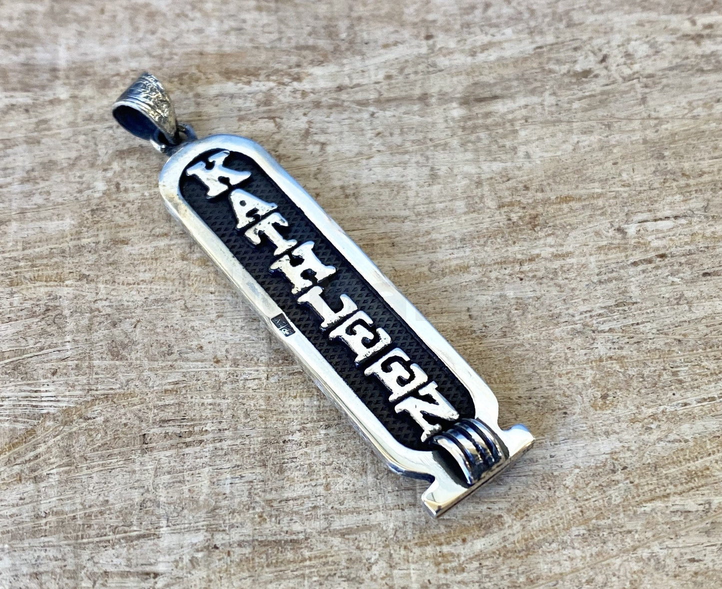 Sterling silver Customized Personalized Cartouche Pendant Your Name Converted into Ancient Egyptian HieroglyphicIn or Arabic Or English