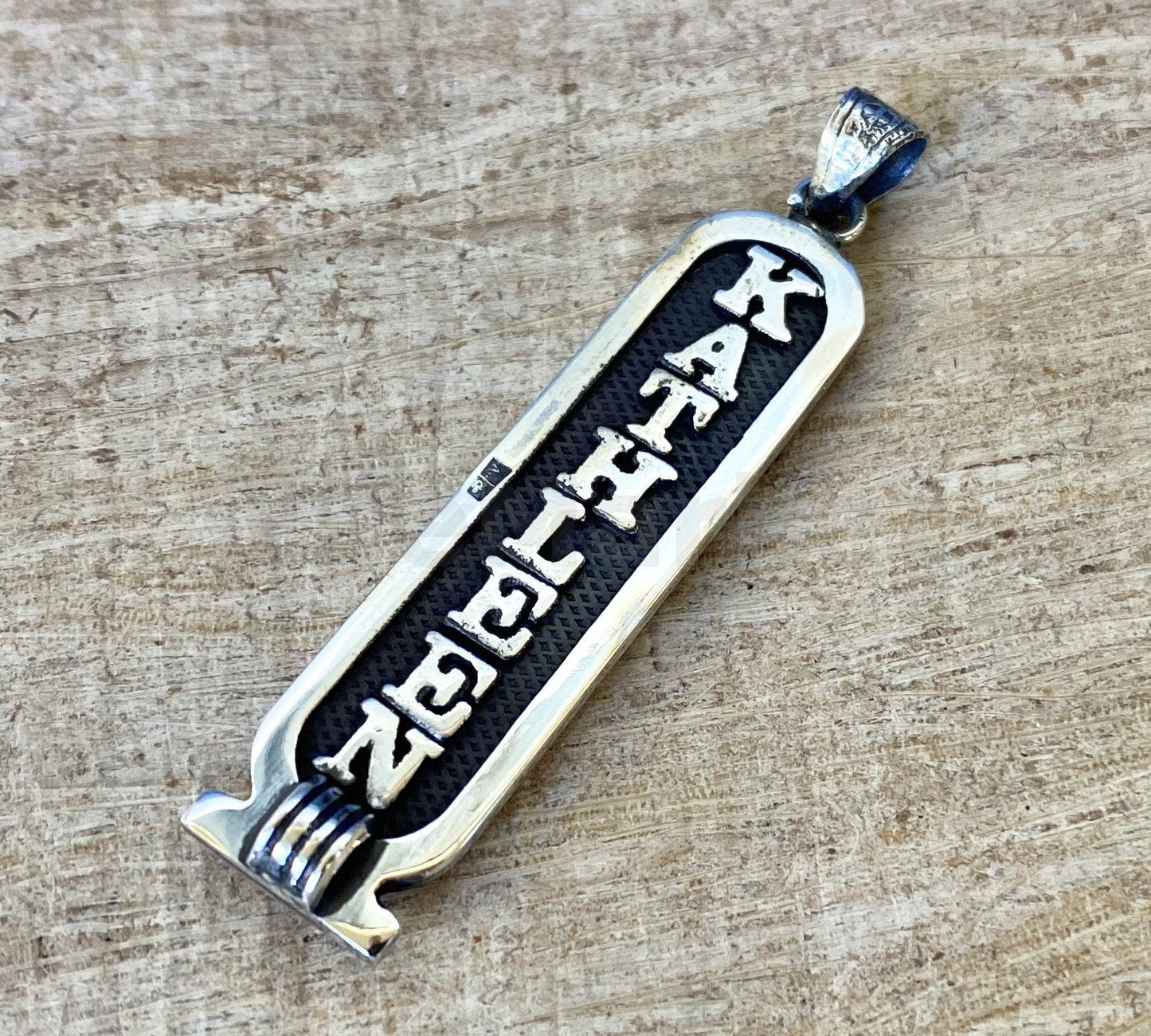 Sterling silver Personalized Cartouche Pendant Your Name Converted into Ancient Egyptian HieroglyphicIn or Arabic Or English