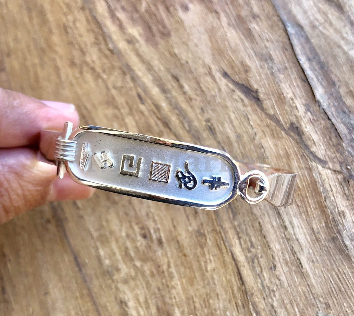 Egyptian Wide Personalized Handmade Solid Silver Cartouche Bracelet , PUT YOUR NAME Up to 10 Characters