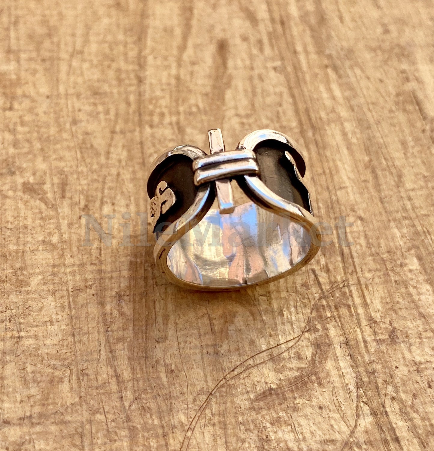 Egyptian Personalized Sterling Silver Cartouche Ring ,Your Name Handcrafted in Hieroglyphic Or English Or Arabic