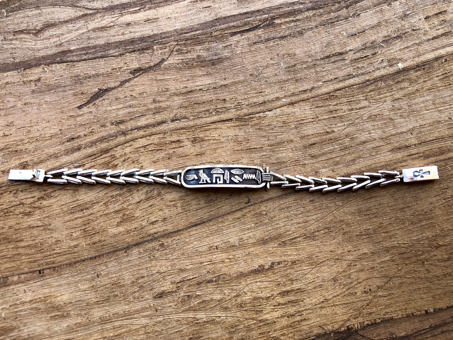 Egyptian Personalized Solid Silver Cartouche Bracelet , WORLD WIDE Express Shipping.