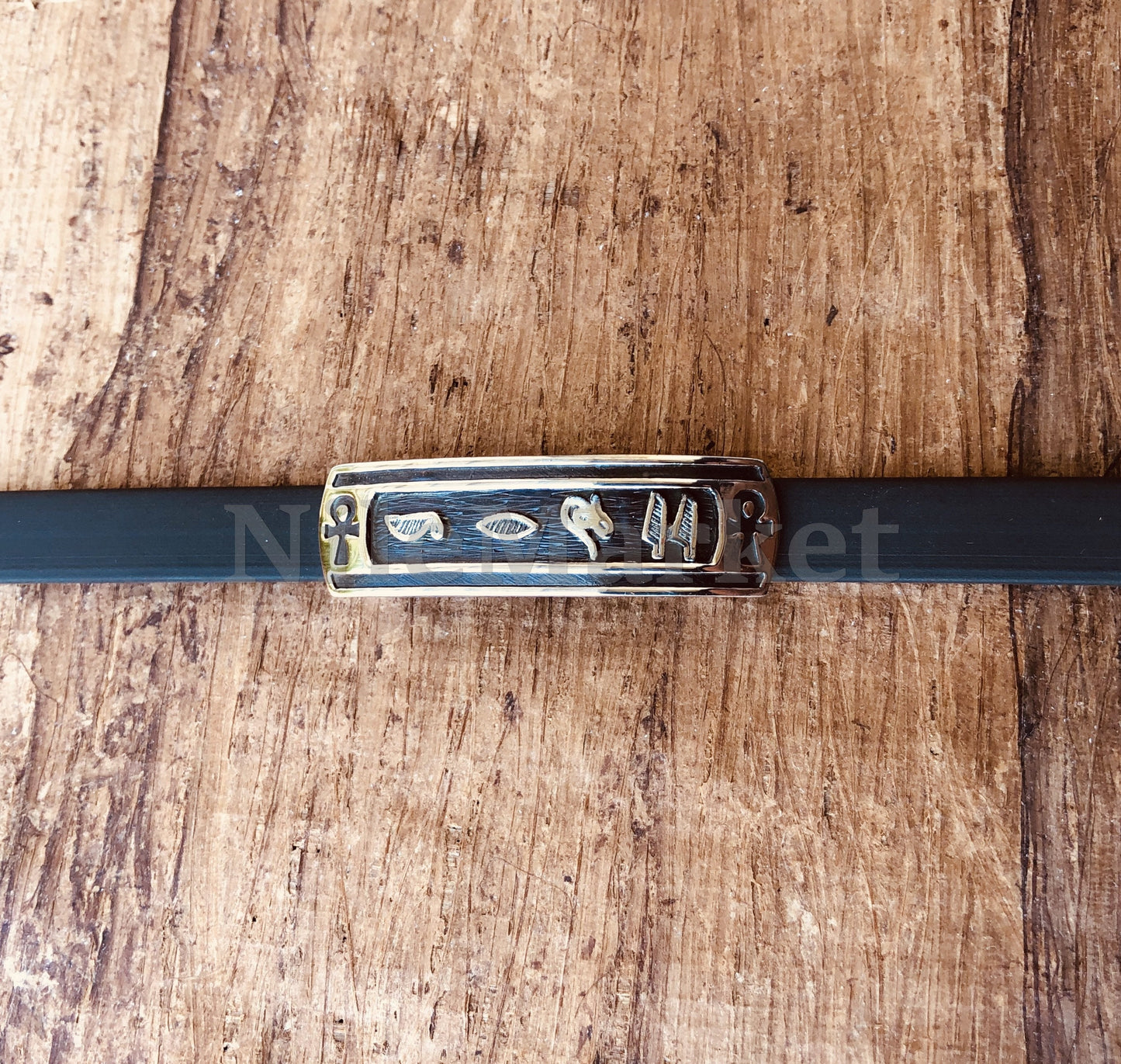 Egyptian Personalized Solid Silver Cartouche In Leather Bracelet , WORLD WIDE Express Shipping