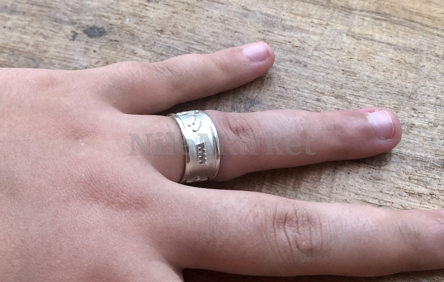 Egyptian Personalized Sterling Silver Cartouche Ring ,Your Name Handcrafted in Hieroglyphic Or English Or Arabic