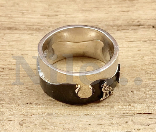 Egyptian Personalized Sterling Silver Name 2Cartouche Ring Band Express Shipping World Wide