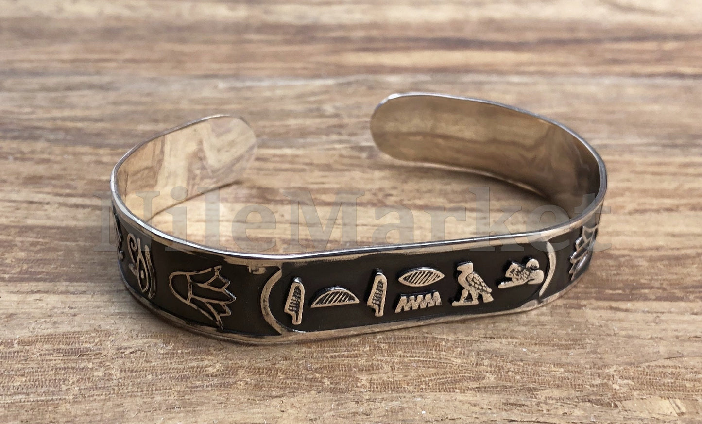 Egypt Wide Personalized Solid Silver Cartouche Cuff Bangle Bracelet Cartouche - personalize cartouche -Cartouche Name Plate Bracelet
