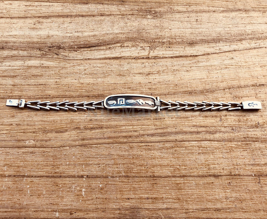 Egyptian Personalized Solid Silver Cartouche Bracelet , WORLD WIDE Express Shipping.